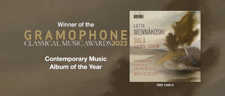 ANOTHER GRAMOPHONE AWARD @GramophoneMag FOR ONDINE! Album of Lotta Wennäkoski’s orchestral works together with the Finnish RSO @Yle_Rso, Sivan Magen and conductor Nicholas Collon @nicholascollon wins the Contemporary Music category! (Pictured: Lotta Wennäkoski)
