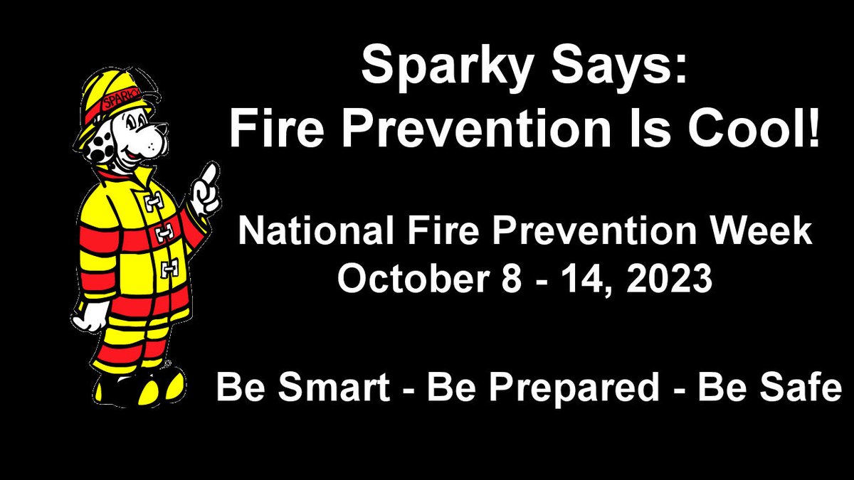 GreenTwpFD's tweet photo. October 8-14, 2023 is National Fire Prevention Week.  Crews will be visiting many schools and hosting tours at our stations, talking with students and others, educating them on safety.  It's a great time to look around your home and business to eliminate any hazards. BE SAFE! https://t.co/zbcM7AJLtz