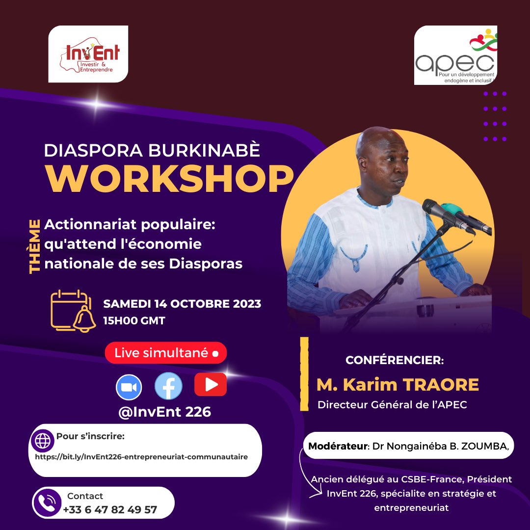 InvEnt226's tweet photo. 📣Entrepreneuriat communautaire au Burkina Faso et mobilisation de sa diaspora https://t.co/ORjFcXEOdv