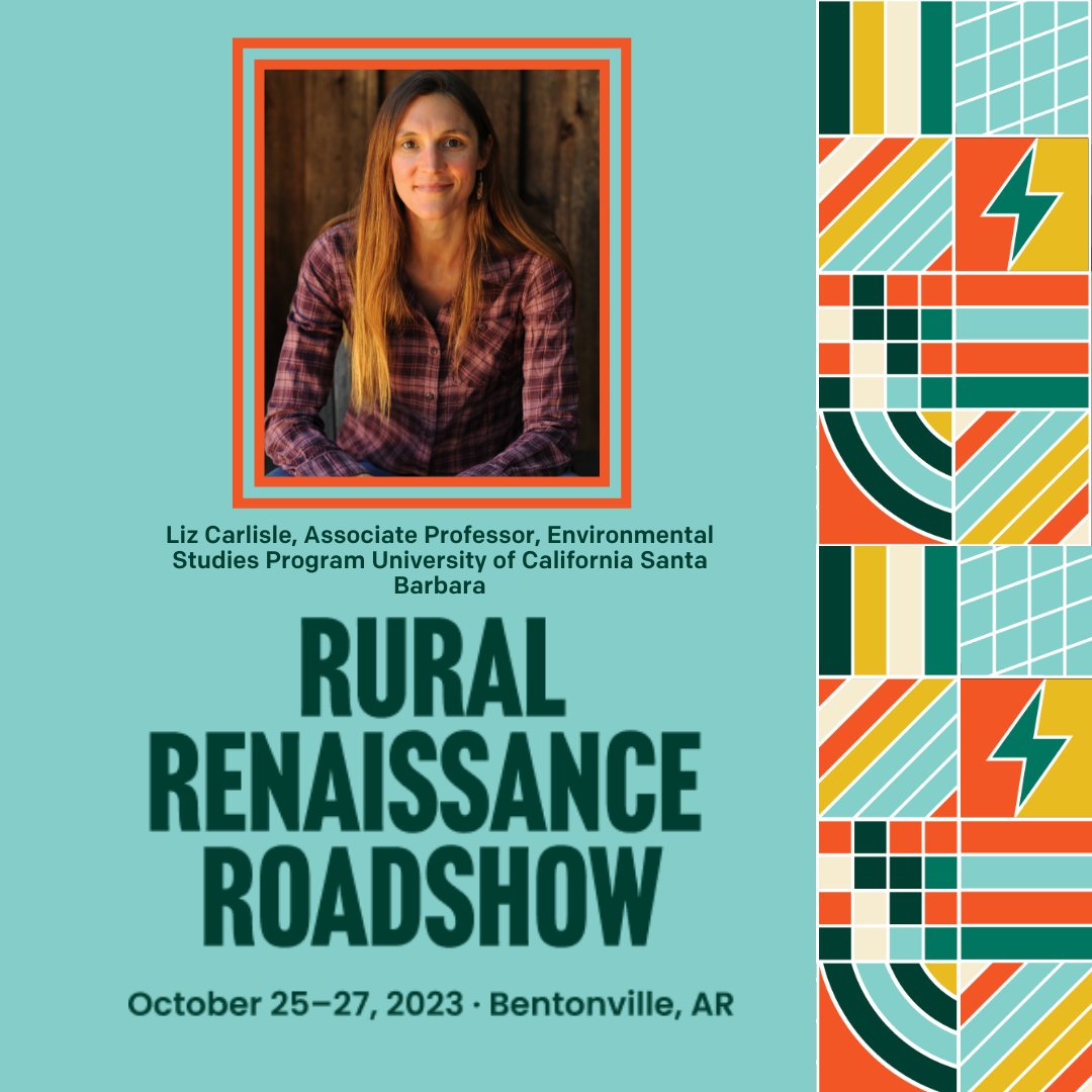 Join HEALING GROUNDS author @lizwcarlisle at the #RuralRenaissanceRoadshow for 2 days of interactive sessions with leaders from across the US as we work to build thriving, local clean energy futures. October 25-27 in Bentonville, AK! Learn more at: ruralrenaissance.org