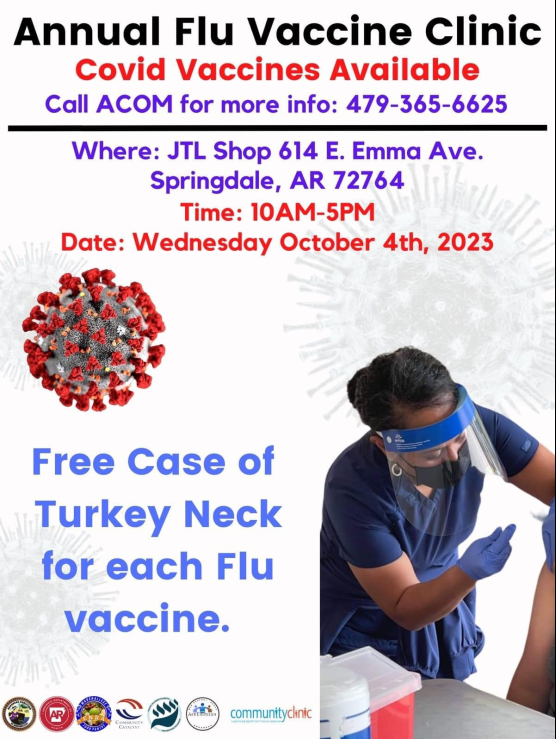 Happening Now at the Springdale JTL Shop! Come get your flu vaccine!