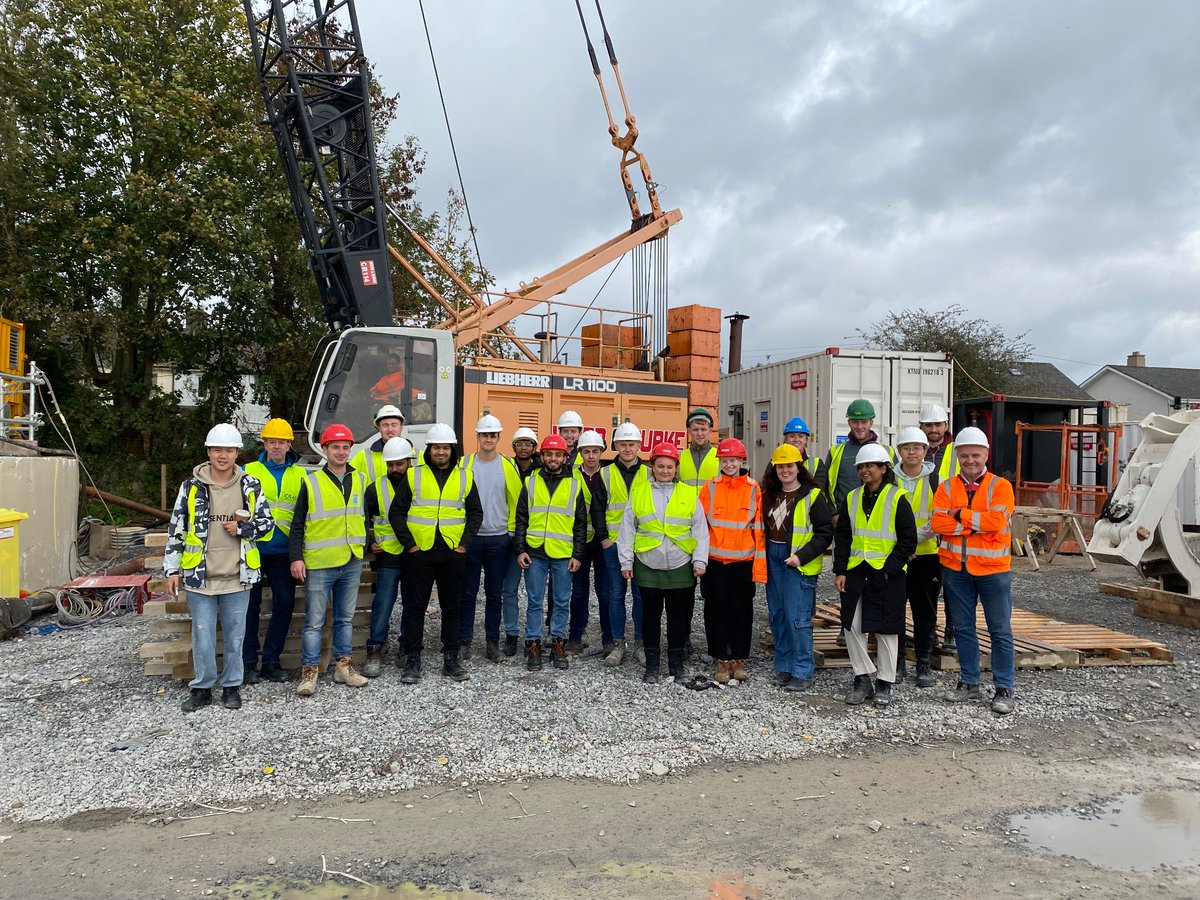 Very enjoyable visit this morning with ME in Civil Engrg class to Athlone Flood Relief Scheme sites, facilitated by Ward and Burke Construction, and to W&amp;BC yard in Creggs after lunch. #shafts #microtunnelling