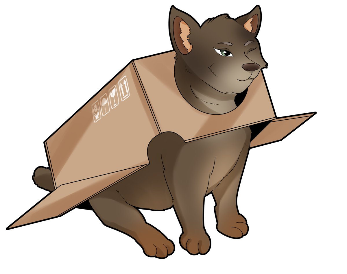Osean_Kitty's tweet image. New Photo of Osean as a normal cat, but in a cardboard box. Gonna be using this one as my steam profile pic.
Artist: @LexsiDraws2