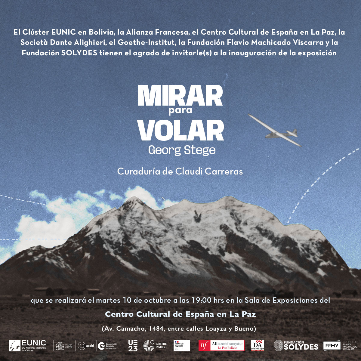 ¡Te invitamos a la inauguración de la exposición🔶Mirar para volar. Georg Stege🔶!

📸 En 2017, el archivo de Georg Stege y su familia fue donado por sus hijos Klaus y Christine Stege a las <a href="/flaviadasbo/">Flaviadas</a>. El fotógrafo alemán retrató paisajes y retratos de Bolivia entre 1950 y 1980
