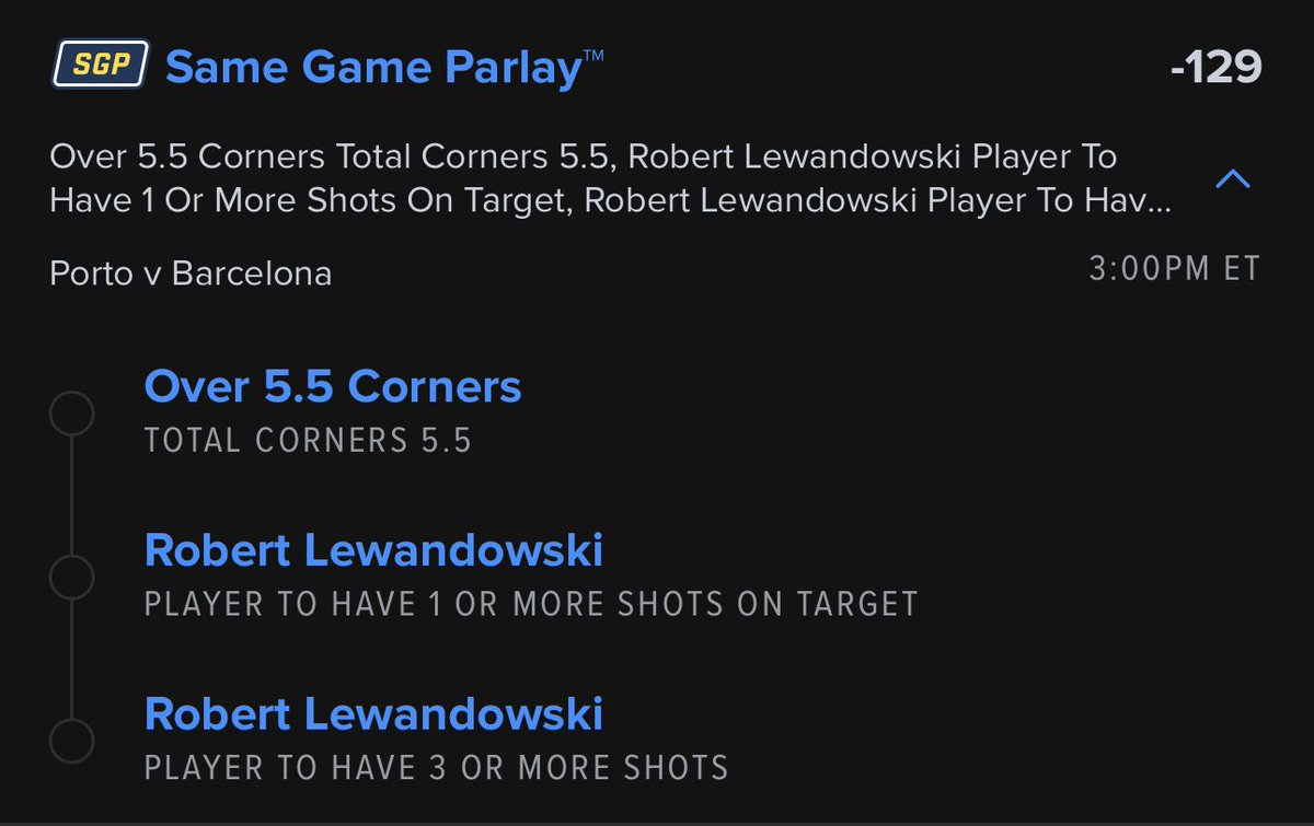 Penguin Champions League 👑

Man City @ RB Leipzig 📝
🐧 .75U Man City @ RB Leipzig SGP -129 FD
🐧 .5U Erling Haaland to score or assist -150 DK
🐧 Haaland 2+ shots on target -110 FD

Barcelona @ Porto 📝
🐧 .5U Barcelona SGP -129 FD
🐧 .5U Lewandowski to score or assist -135 FD