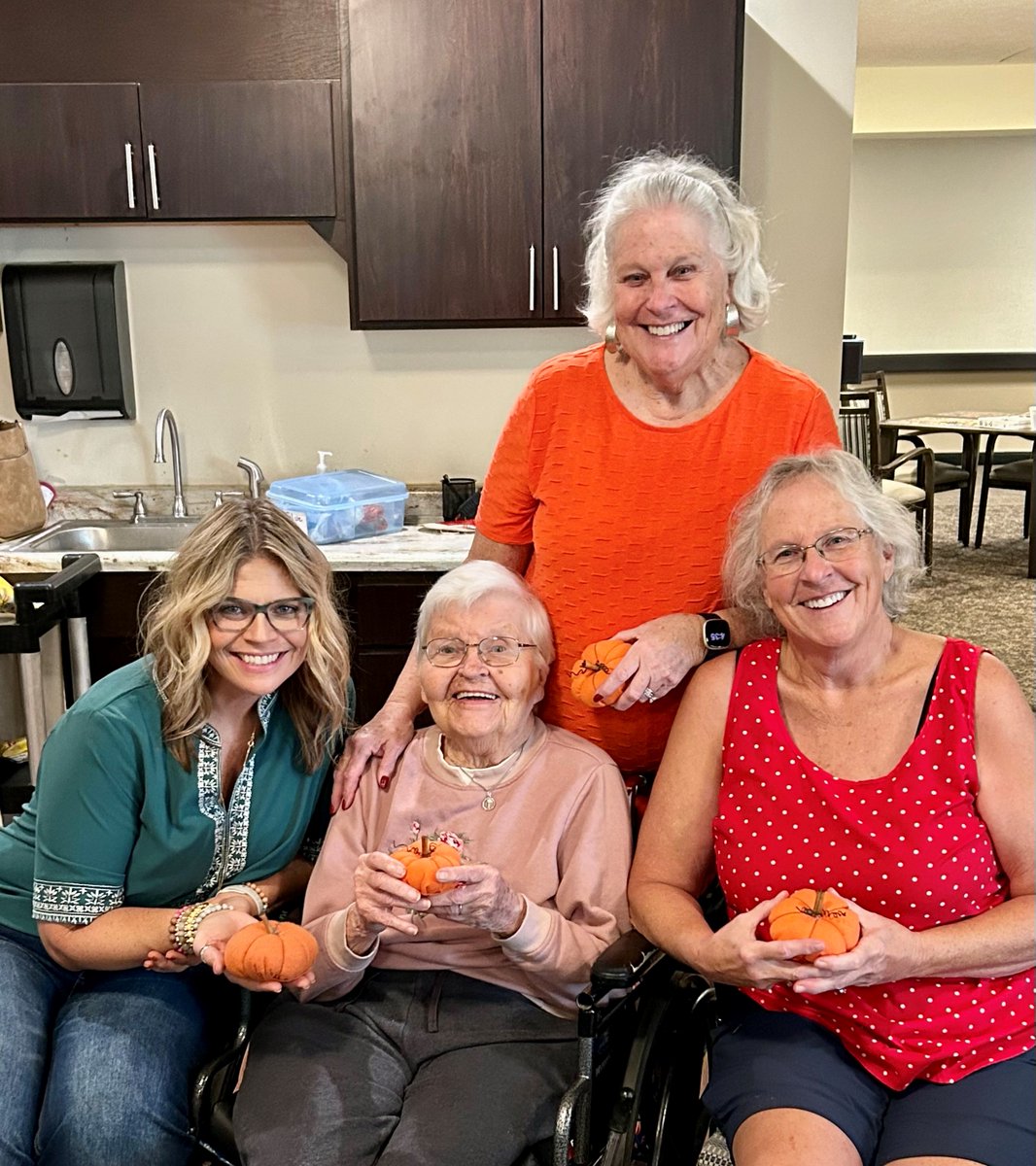 We are so thankful for our families that come and share their talents with our residents!  We had 3 generations of Dot's family here to help with an art project.  The residents enjoyed the project and enjoyed meeting Dot's sweet family!