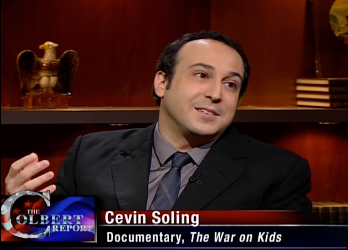 SpectacleInc's tweet image. Cevin Soling, founder and president of Spectacle on @thecolbertreport in support of "The War on Kids!"