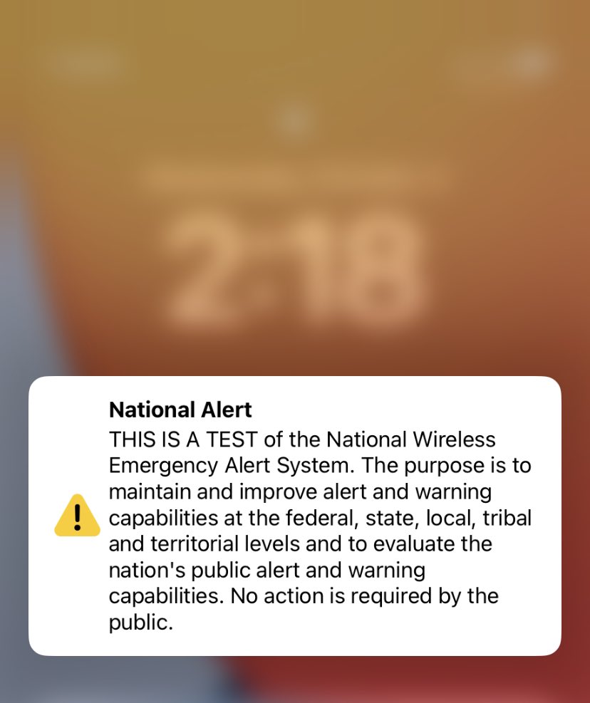 HannahBree72's tweet image. This is only a test. #NationalEmergencyAlert #WirelessSystem