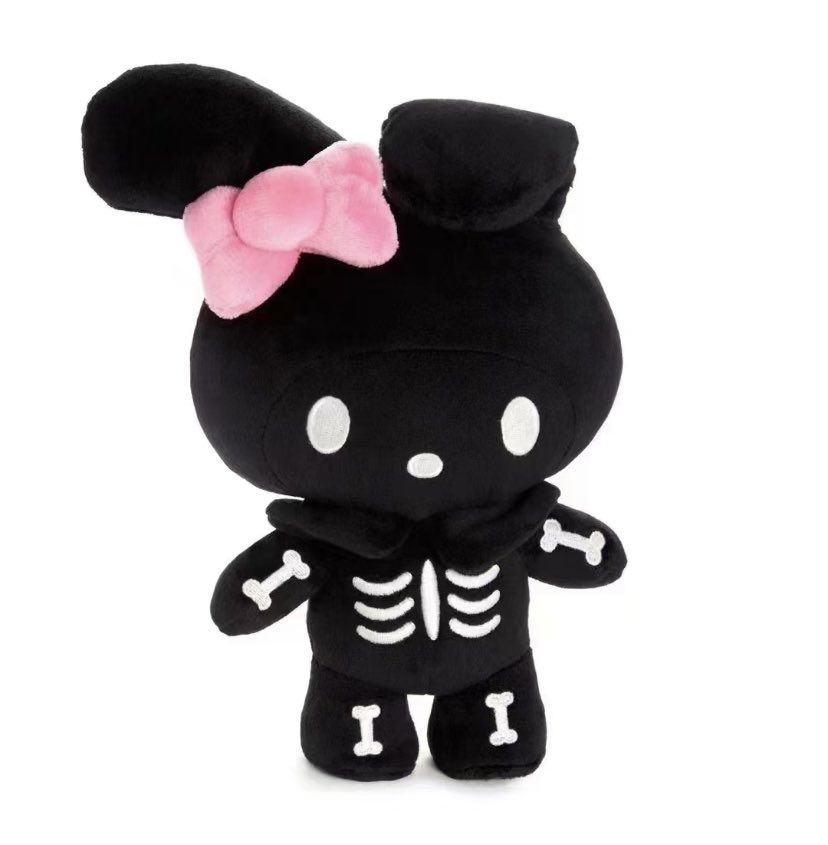 heartipink's tweet photo. kuromi &amp; my melody glow in the dark skeleton plush https://t.co/qmSQt1xUna