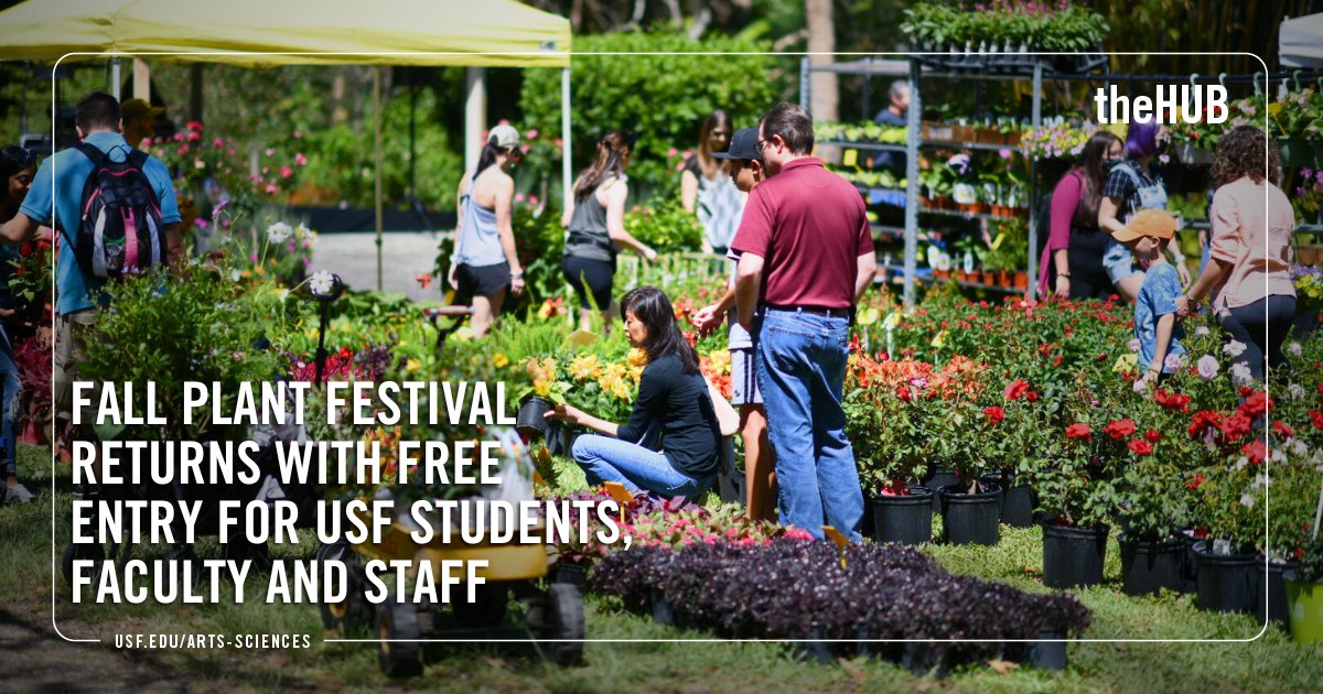 CASatUSF's tweet image. In the latest edition of #theHUB, we're getting excited for the @GardensUsf's Fall Plant Festival the weekend of October 14th! 

See what you can expect here: ow.ly/8TcP50PSuF9