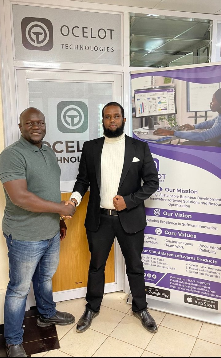 Abdifatah jama (@fatahabdi25) on Twitter photo It was a pleasure hosting my good friend, the Chairperson of <a href="/AcekFL_Kenya/">ACEK- Future Leaders</a>, <a href="/otienogallo/">Eng. John Robert Otieno Ogallo ,PE</a>, at our OCELOT TECHNOLOGIES premises. <a href="/ocelotsoftwares/">Ocelot Technologies</a> looks forward to further collaboration with ACEK FL in supporting Graduate Engineers. It was a pleasure hosting my good friend, the Chairperson of <a href="/AcekFL_Kenya/">ACEK- Future Leaders</a>, <a href="/otienogallo/">Eng. John Robert Otieno Ogallo ,PE</a>, at our OCELOT TECHNOLOGIES premises. <a href="/ocelotsoftwares/">Ocelot Technologies</a> looks forward to further collaboration with ACEK FL in supporting Graduate Engineers.