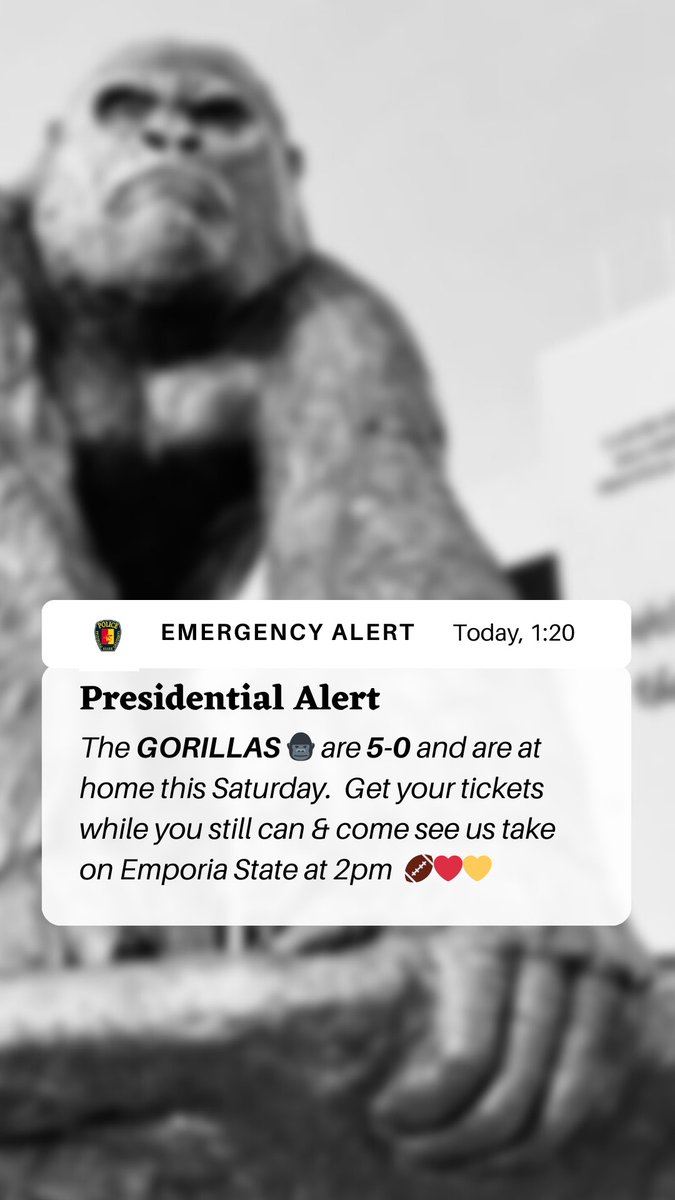 Anyone else get this message earlier??  Let's go!  See you all Saturday. 🦍🏈