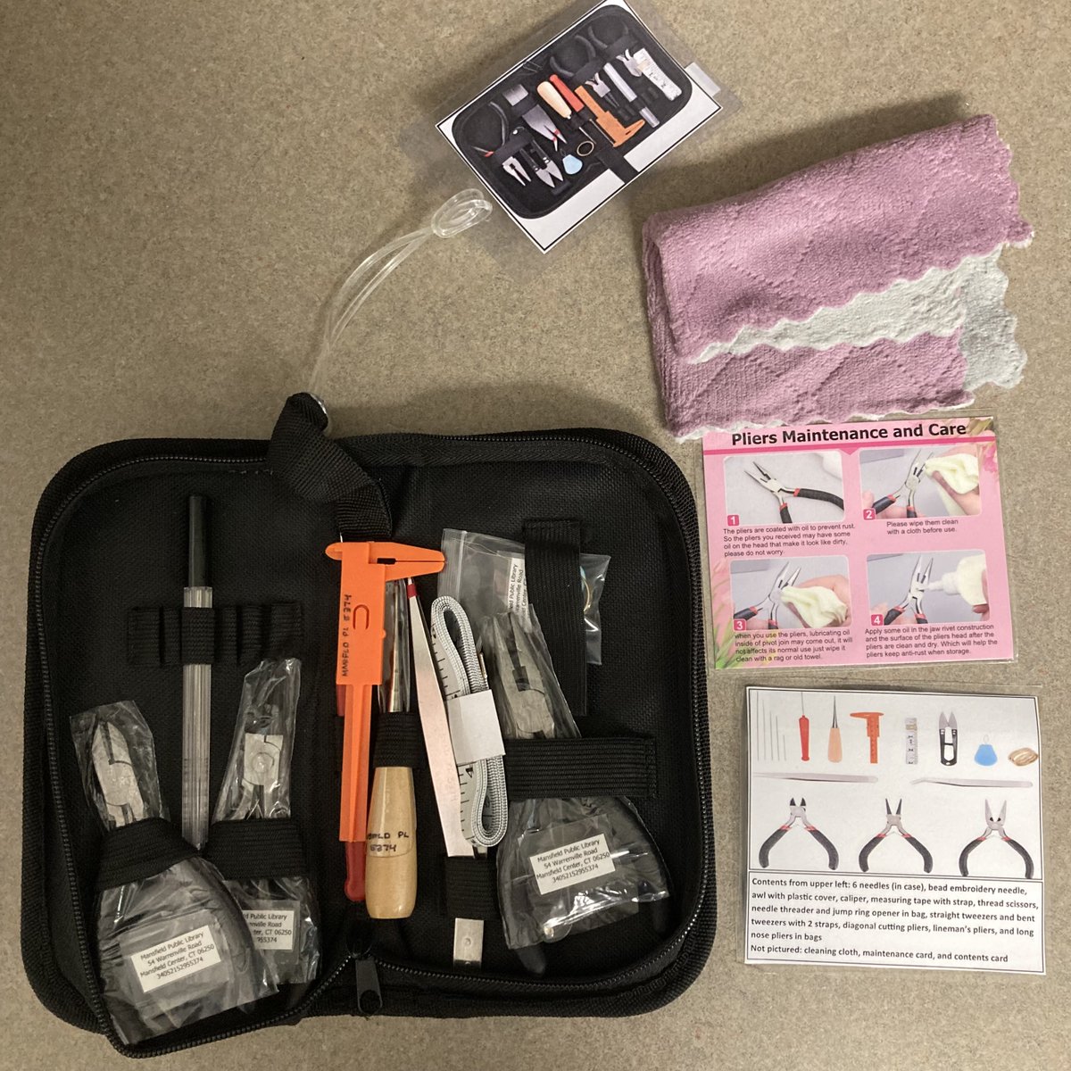 MansfieldCTLib's tweet image. New to our #ToolLibrary the Paxcoo Jewelry Making Kit. The kit includes chain nose jewelry pliers, jump ring opener, tweezers, plastic caliper, and more.