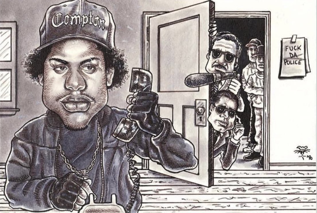 In 1990, @TheSource Magazine hired André LeRoy Davis to do “The Last Word.” The editor in chief at that time, Jon Schecter, asked André to come up with a visual for the FBI tapping Eazy E’s phone. From that conversation, André created this iconic image. IG: @andreleroydavis