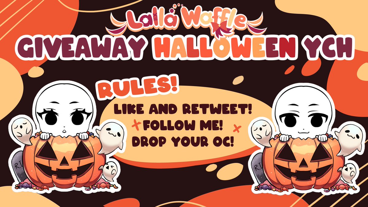 🎃🧡 [HALLOWEEN YCH GIVEAWAY!]💛🎃 

RULES:
❥ Like and retweet this post 🎃
❥ Follow me 🧙🏻‍♀️  
❥ Drop your oc/vtuber model in the comment 👻

The winner will be announced on 27/10/2023!!

#art #vtuber #vtuberart #raffle #Halloween #Halloween2023