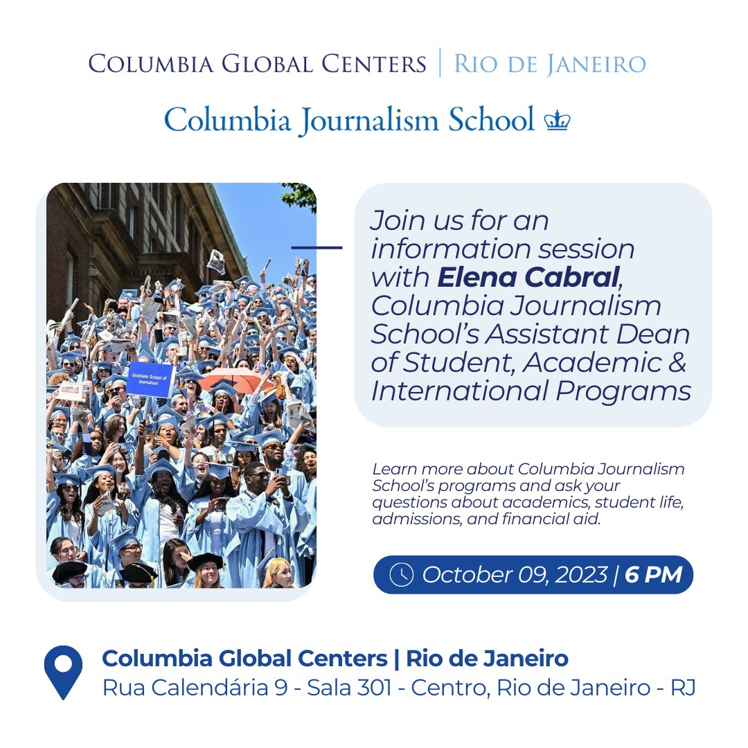 Join us on 10/9! Elena Cabral and @terrence_mccoy are joing us for this great event. Elena is the Assistant Dean of Student, Academic, and International Programs. Terrence is @washingtonpost Rio de Janeiro Bureau Chief. Register: lnkd.in/dvCGdQx5