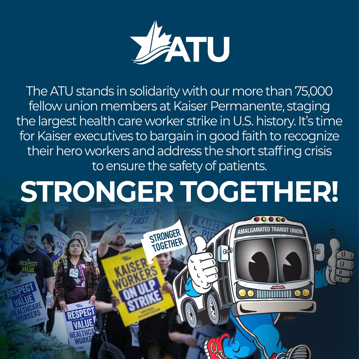 ATUComm's tweet image. #kaiserstrike #1u #UnionStrong