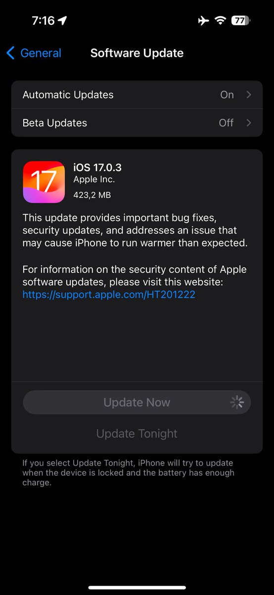 CihanHasanoglu's tweet photo. iOS 17.0.3 with water cooling feature just dropped for #iPhone #apple #iOS17 https://t.co/iQoJWViOS3