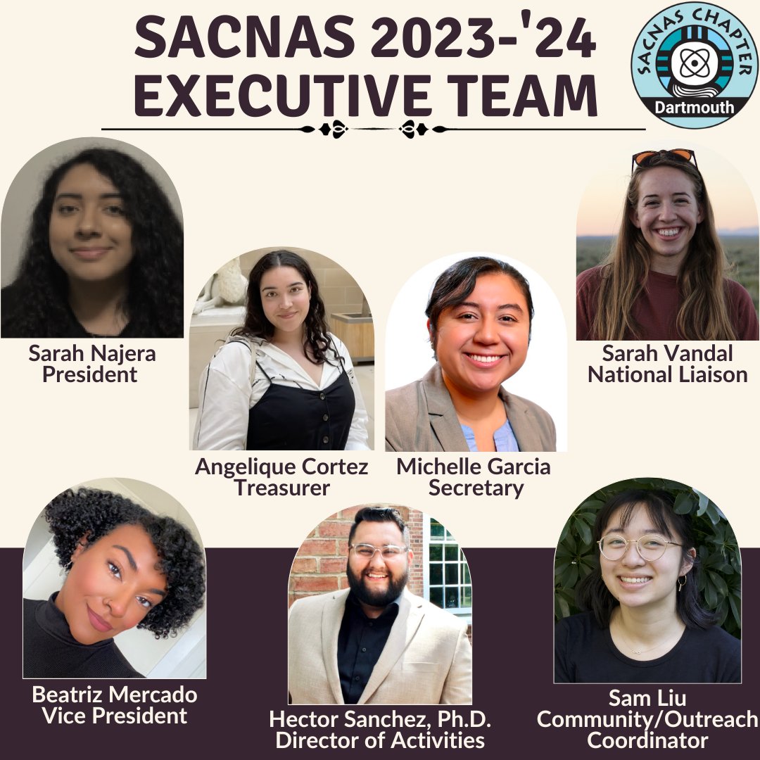 sacnasdartmouth's tweet photo. Give a huge round of applause to our new 2023-'24 executive board ! We are all excite to continue to build community and uplift URMs at Dartmouth ! https://t.co/kC5ViquKaF