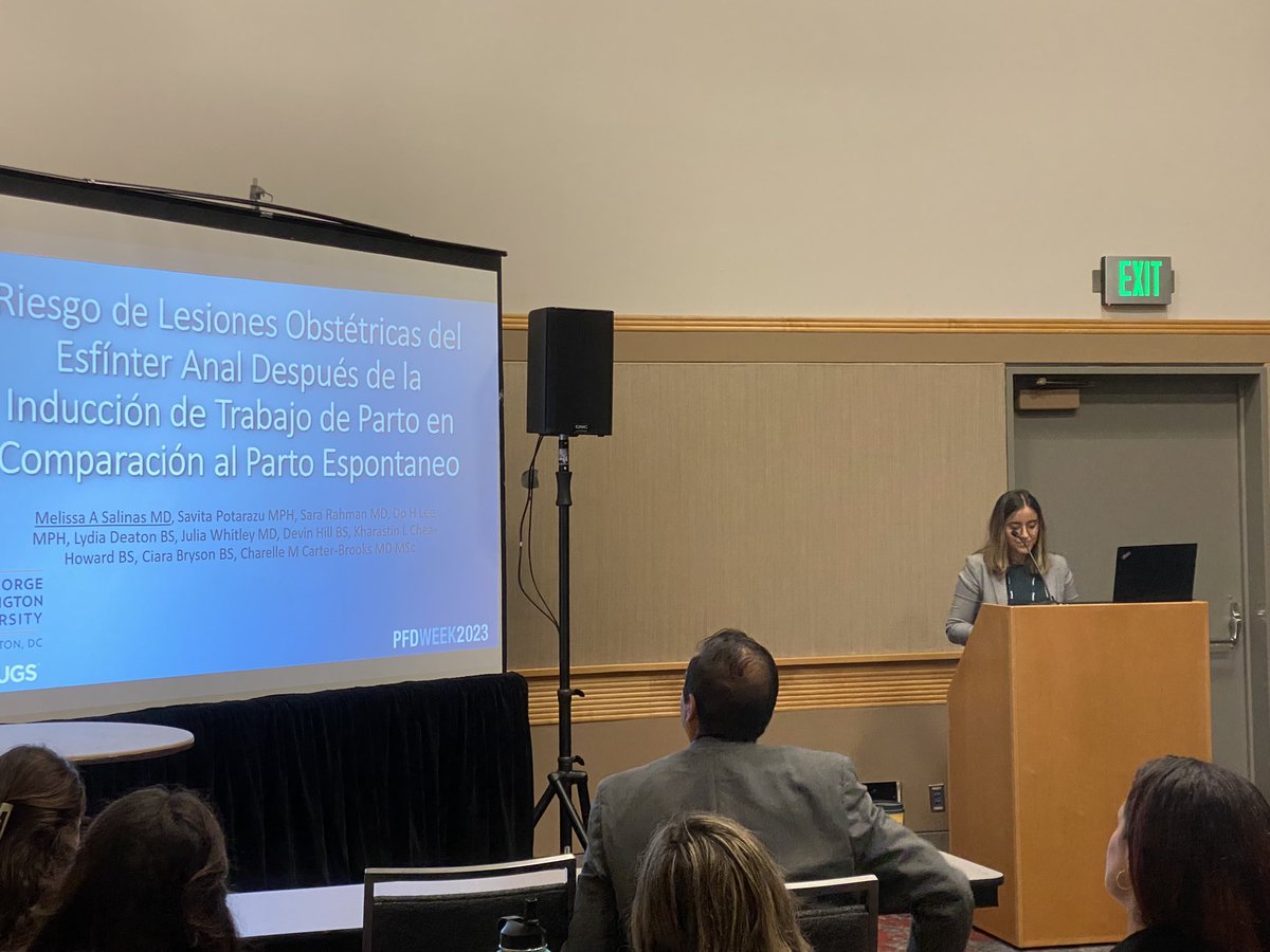 #gwproud at #pfdweek23 💙💛 Our very own OB/GYN Chief Resident presenting at “Landscape Of Urogynecology Practice In Latin America” on obstetric anal sphincter injury @urogynsociety @GW_MFA @GWOBGYN @GWObGynChair