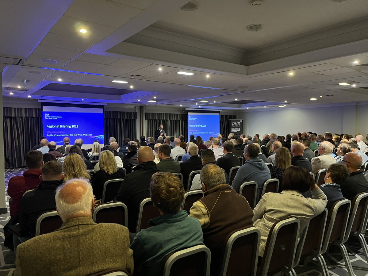 Mr Miles Dorrington Traffic Commissioner for the West Midlands, takes to the stage, at tonight’s <a href="/RHANews/">RHA</a> West Midlands Traffic Commissioner Seminar, with a full house in attendance
