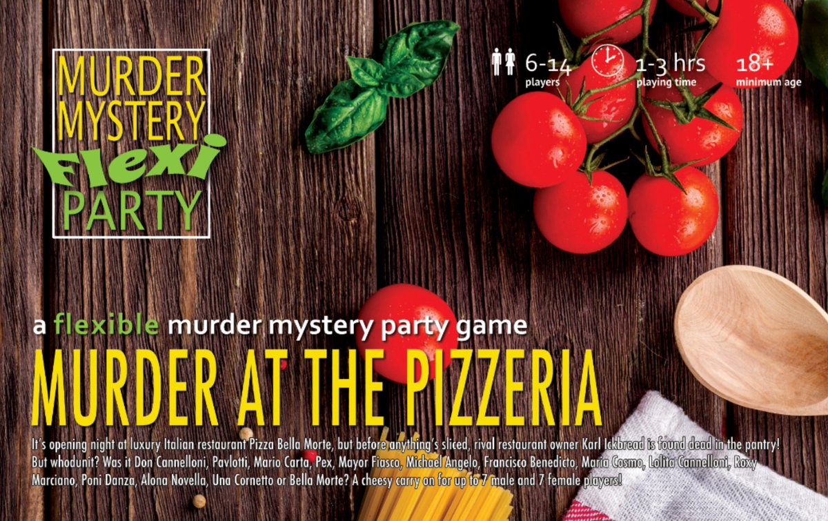 MurderMystStore's tweet photo. Throwing a Murder at the Pizzeria party? We've got a new Spotify playlist to help you add even more Italian flavour! 🍕🇮🇹🍨 #pizza #murdermystery #party 

https://t.co/mOZaW4Zukp https://t.co/lXKfsyLFlN