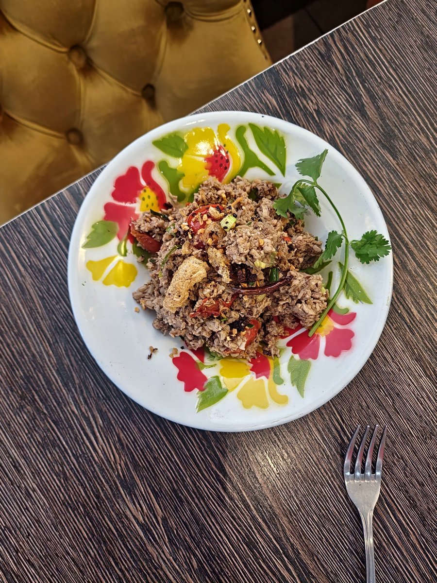chezlenk's tweet photo. We made this for lunch. I enjoyed it a lot. We can make a few orders for you if you swing by tonight. It is a stir-fried young jackfruit. It's best when pairing with sticky rice. https://t.co/fxTalwIqA5