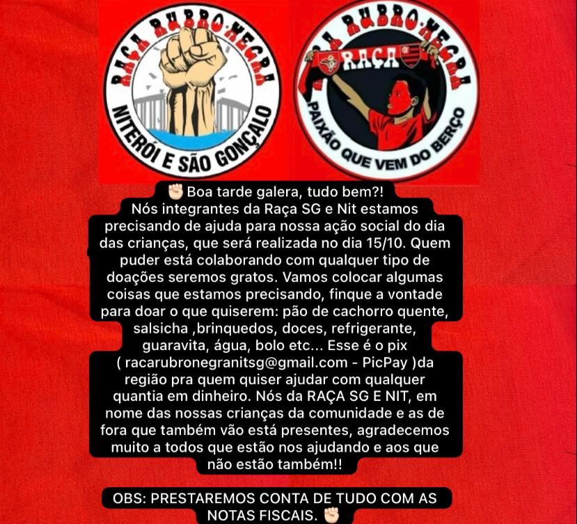 CONTAMOS COM A AJUDA DE TODOS VOCÊS PARA JUNTOS TRAZERMOS ALEGRIA AS CRIANÇAS! ✊🏼🇦🇴

O MUNDO É DIFERENTE DA PONTE PRA CÁ!

pix: racarubronegranitsg@gmail.com (André Luiz) 

Qualquer dúvida chama na Dm