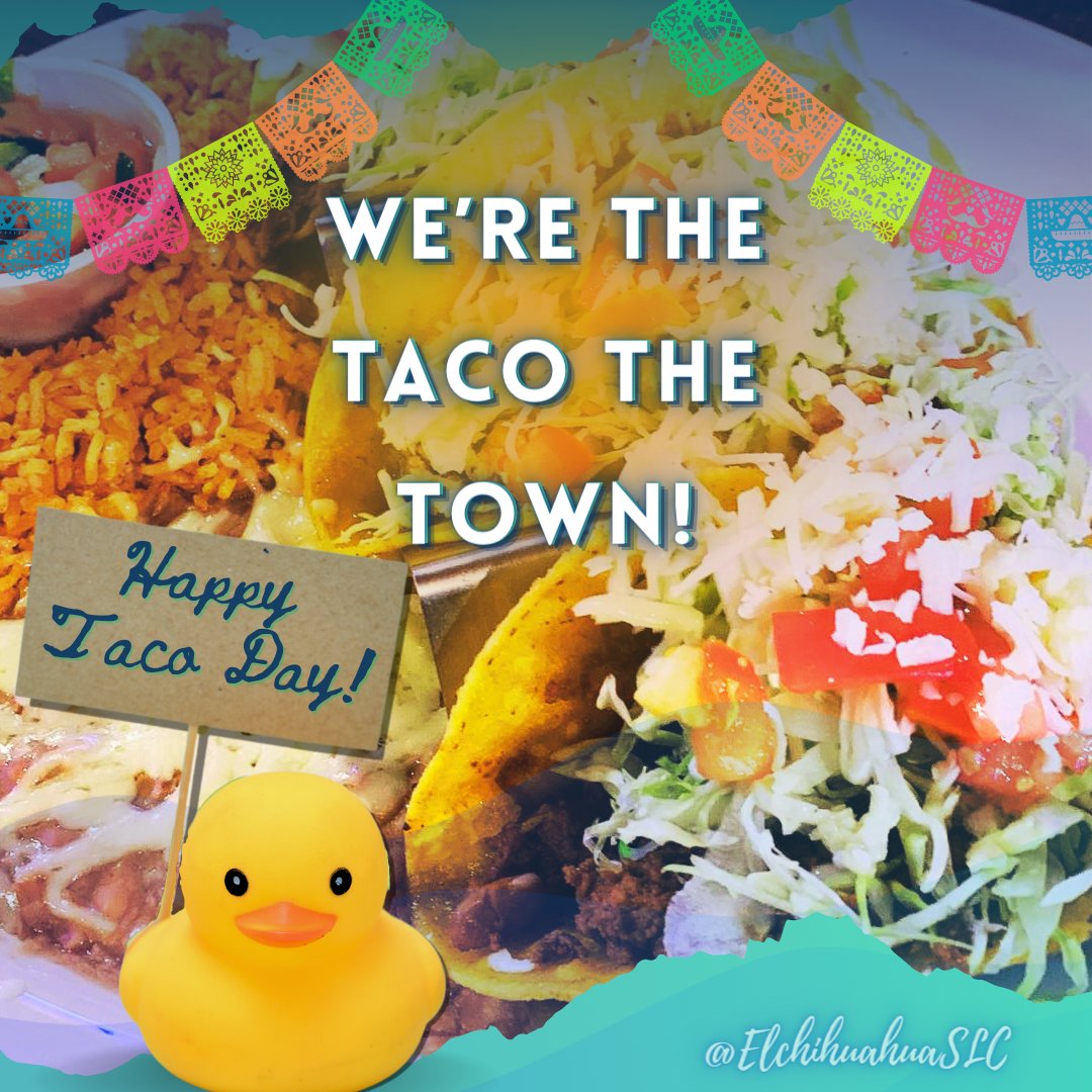 Be the taco everyone's talking about! Happy Taco Day 🌮🌮🌮

📸 thesubstitutehomecook

#tacoday #happytacoday #slceats #utaheats #elchihuahua #saltlakecity #slcutah  #slceatslocal #slceatsanddrinks #slcfoodie #slcfood