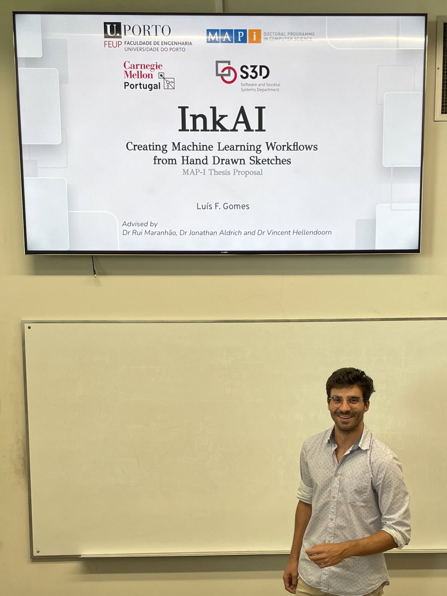 🎓 Thrilled to announce I've defended my thesis proposal: "InkAI: ML Workflows from Hand-Drawn Sketches." 🤖✍️ Exploring code generation from sketches! Stay tuned for more on this exciting journey. Thanks for the support! 🙌 #AI #Research #Productivity