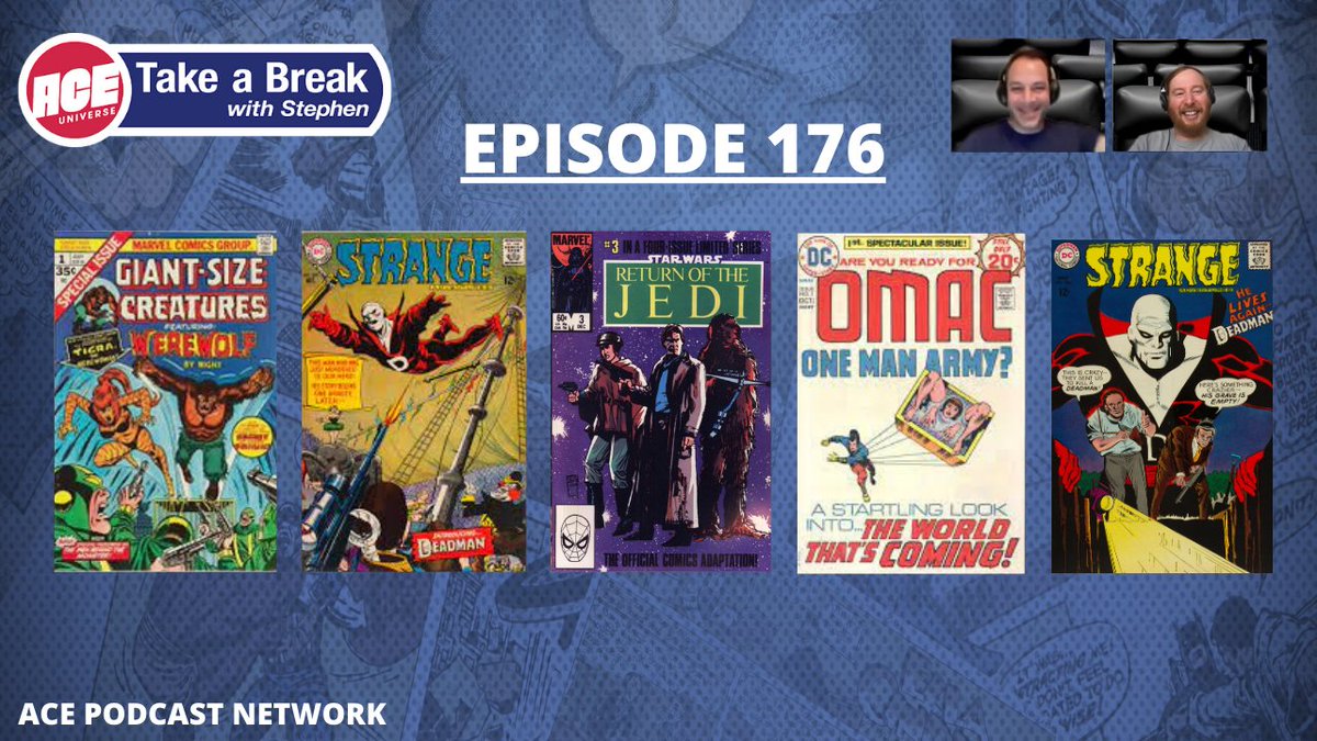 takeabreak_pod's tweet photo. It's time to "Take a Break with Stephen!" Watch as Stephen and Alex talk OMAC, Deadman, Tigra and Mon Mothma!

▶️: https://t.co/WEHdPcCJY2 https://t.co/VjvD4MQ8yB