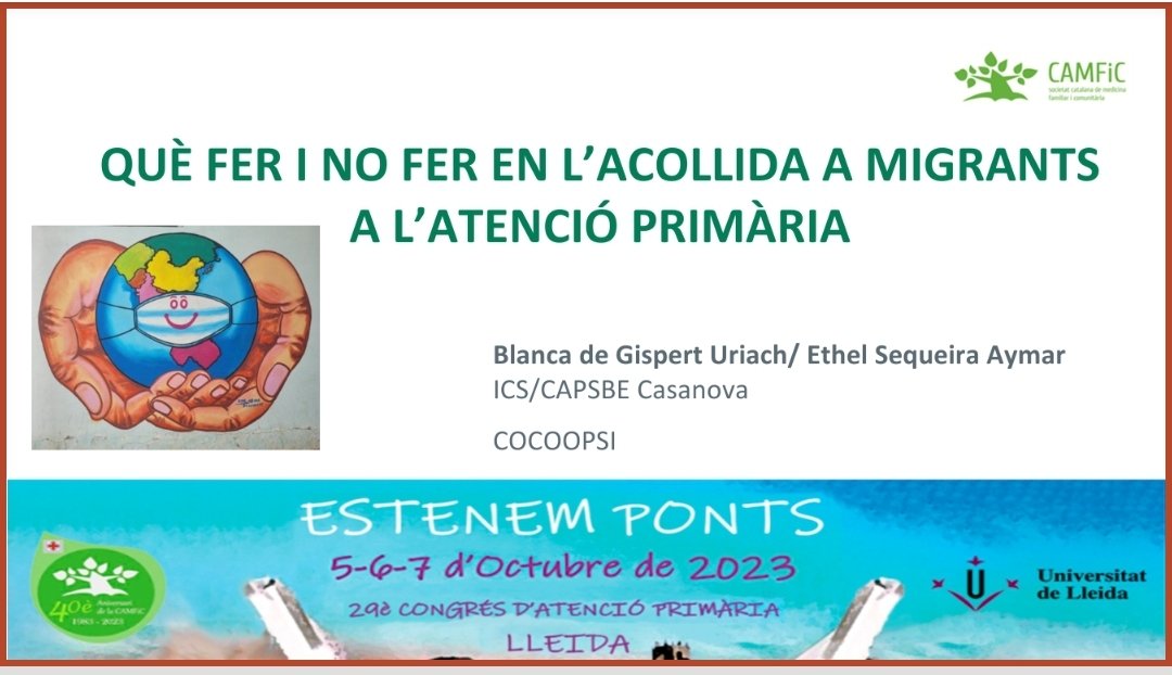 We are ready!!!!! Will you join us? @cocoopsi @congresCAMFiC #EstenemPonts #MigrantHealth