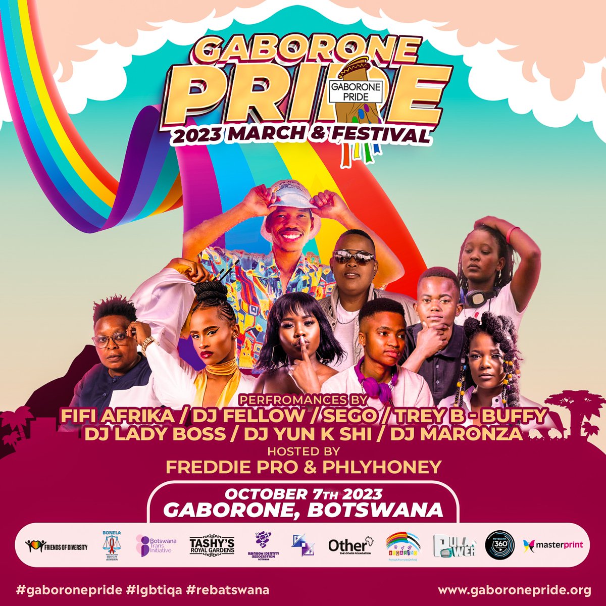 Good Evening everyone,

We have received many questions about the upcoming Gaborone Pride. Please note Below.

1. The Pride is a Free event for All (No tickets 🎟️ are needed to attend.

#GaboronePride #MindsetChange  #ReBatswana #LGBTIQRights