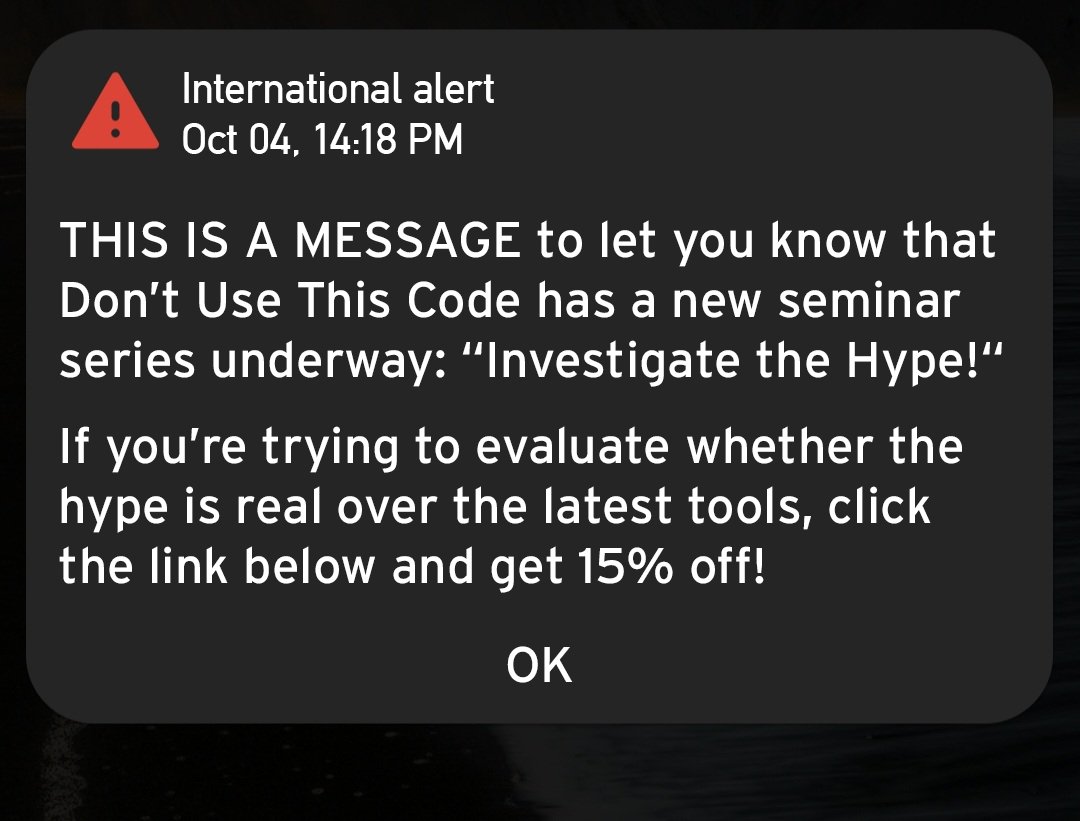 Hey, did anyone else get this weird message a while ago? eventbrite.com/e/exploring-du… #python #duckdb