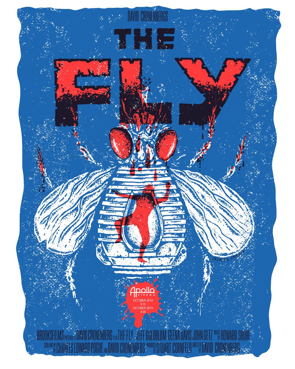 theApolloCinema's tweet photo. Experience a transformation like no other! 

Don't miss this rare opportunity to witness one of Cronenberg's greatest creations on the big screen "The Fly". Be afraid. Be very afraid... of missing out!

Special thanks for the awesome poster by @patrickcsparrow ! https://t.co/w14pdKGfj6