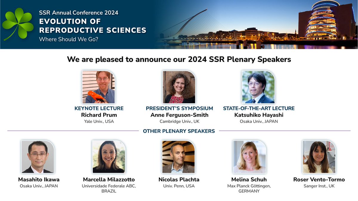 Is July 15-18, 2024 marked on your calendar? 📅 Check out next year's incredible lineup of keynote &amp; plenary speakers &amp; get excited for #SSR2024! The conference will center around the theme, "Evolution of Reproductive Sciences - Where Should We Go?" 👀 brnw.ch/21wDdpW