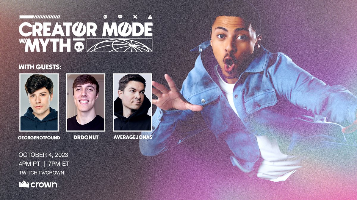 crownchannel's tweet image. 🌐 CREATOR MODE 🌐
🕹️ Hosted x @Myth_

🕹️ In convo w/ @DrDonut099, @Average_Jonas, @GeorgeNotFound 

FOR CREATORS. BY CREATORS.

📺 TODAY! 4PM PT! 
📺 twitch.tv/CROWN