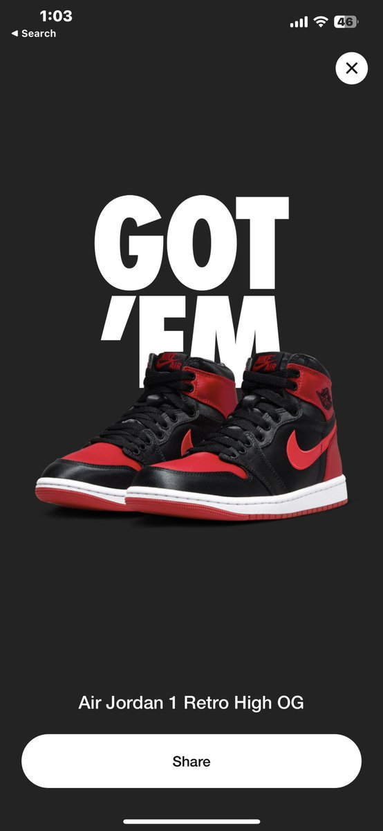 these_it's tweet photo. 2023
Wmns Air Jordan 1 Retro High OG 'Satin Bred' 2023
#snkrs #Jordan #jordan1 #satinbred https://t.co/oHyA8vqbYG