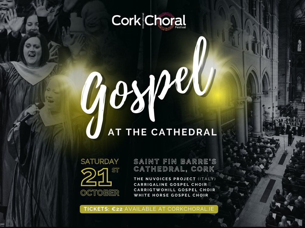 Introducing the Carrigtwohill Gospel Choir, the third of the four exceptional groups performing on Saturday, 21st October at Saint Fin Barre's Cathedral, Cork! 🎟️ Last tickets available at …lchoralfestival-tickets.corkchoral.ie/ticketbooth/sh… #corkchoral #lovechoral