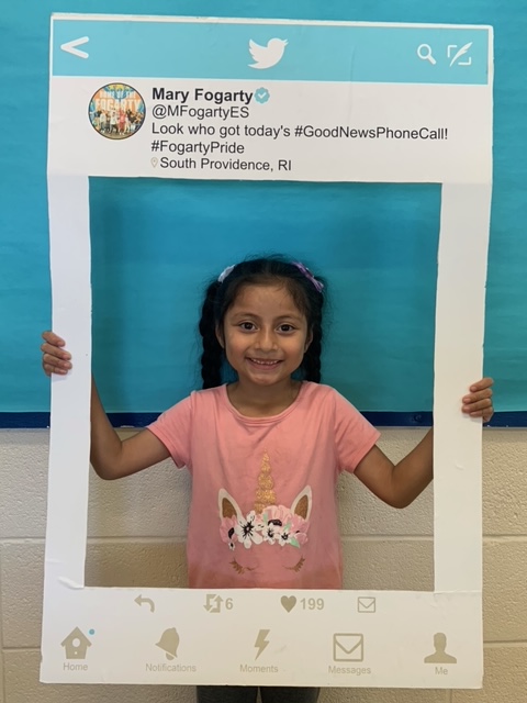 Good News Phone Call! Ester's family received a good news phone call today to tell them that Ester is Student of the Week. She has been working so hard, following all the rules and her teacher loves having her in class! Good job, Ester!
<a href="/CMonterecy/">Courtney Monterecy</a> <a href="/pvdschools/">Providence Public Schools</a> <a href="/MsAlyssaShelley/">Alyssa Shelley</a>