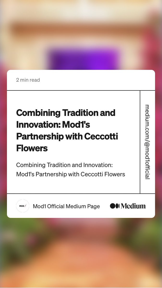 Mod1Official's tweet image. We are very proud of this partnership with Ceccotti Flowers. Check out their social profiles and read our latest Medium post to learn more! #art #mod1 #modigliani #nft 

medium.com/@mod1official/…