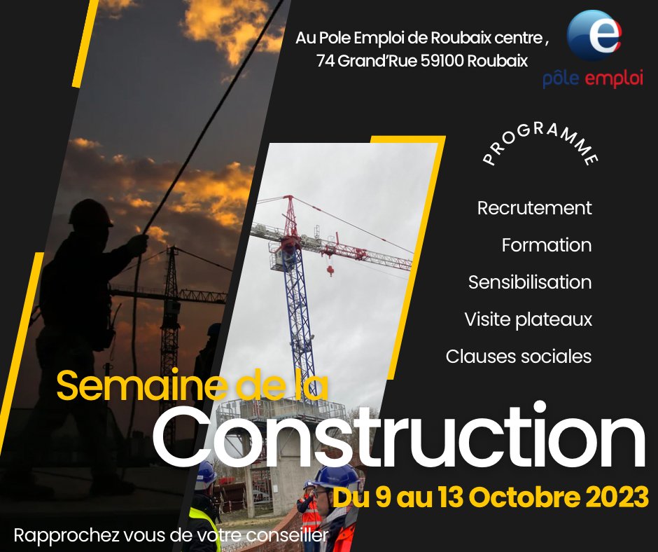 ALi2PE (ALi2FT) (@ali2pe) on Twitter photo Événement : semaine de la Construction du 9 au 13 octobre 2023 au pôle emploi <a href="/roubaix/">Ville de Roubaix</a> Centre.
Des opportunités :
👉 Recrutement
👉 Formation
👉 Visite plateaux techniques
👉 Sensibilisation aux clauses sociales 👍
#BTP #IAE
<a href="/Treutenaeres/">s. Treutenaere</a> <a href="/NadegeFouquart/">Nadège FOUQUART</a> @poleemploi_HDF Événement : semaine de la Construction du 9 au 13 octobre 2023 au pôle emploi <a href="/roubaix/">Ville de Roubaix</a> Centre.
Des opportunités :
👉 Recrutement
👉 Formation
👉 Visite plateaux techniques
👉 Sensibilisation aux clauses sociales 👍
#BTP #IAE
<a href="/Treutenaeres/">s. Treutenaere</a> <a href="/NadegeFouquart/">Nadège FOUQUART</a> @poleemploi_HDF