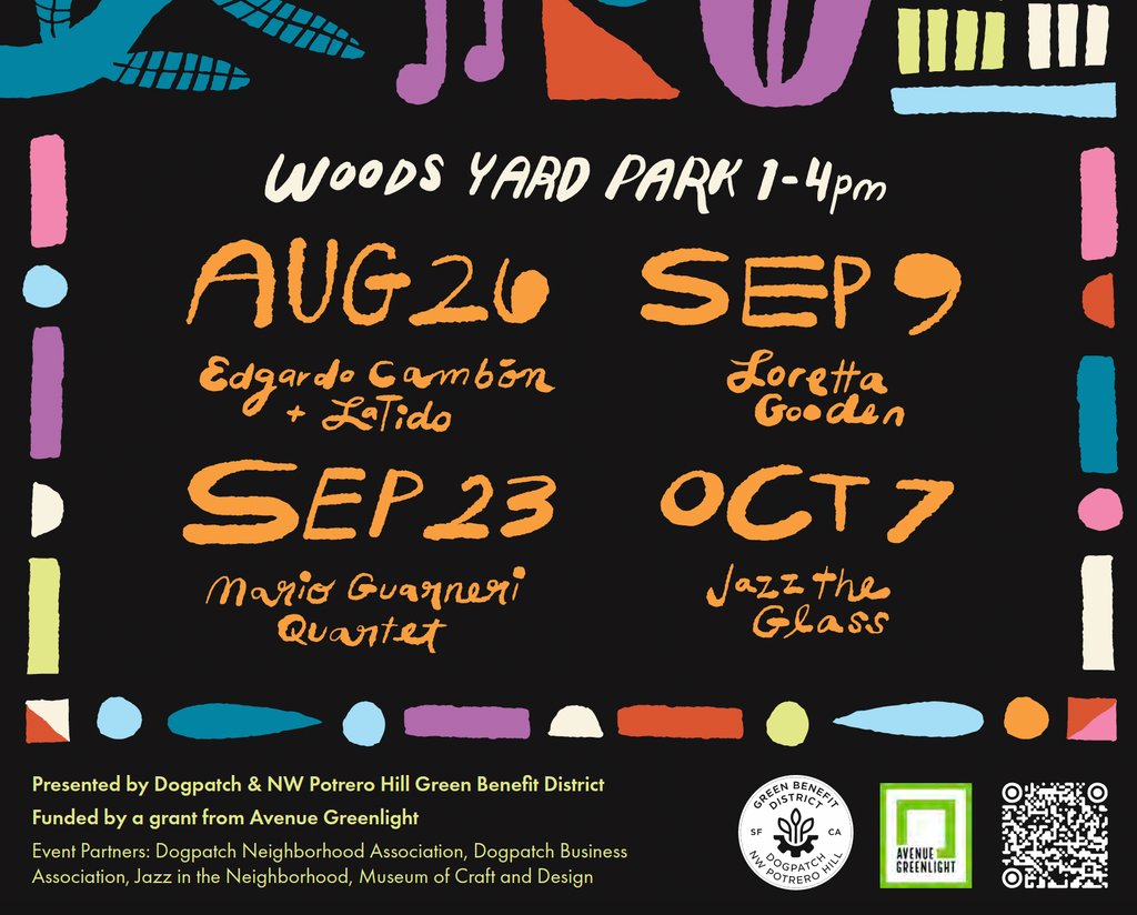 The Dogpatch Music Series is back!!!⁠ ⁠ Saturday at Woods Yard Park from 1-4pm, see Jazz the Glass at this fun series! ⁠ ⁠ All family friendly. All for you. ⁠ The Green Benefit district was awarded an Avenue Greenlight Grant to bring these community events back!⁠