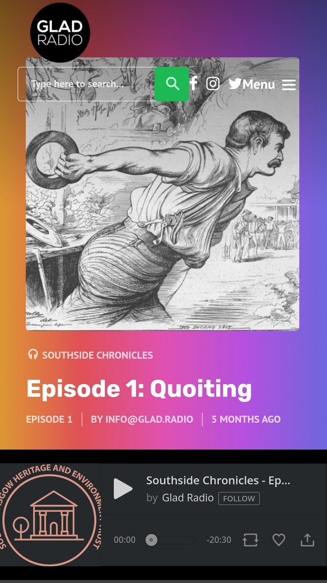 📢NEWS: Southside Chronicles - our new #SGHETpodcast show has launched on @gladradio! 🎉 sghet.com/southside-chro… Spotlight on Episode 1: 'Quoiting in Govanhill' ~ SGHET's Bruce Downie discusses the ancient game of quoits & the St. Andrew’s Quoiting Club 🎧 glad.radio/sside-chron-1-…