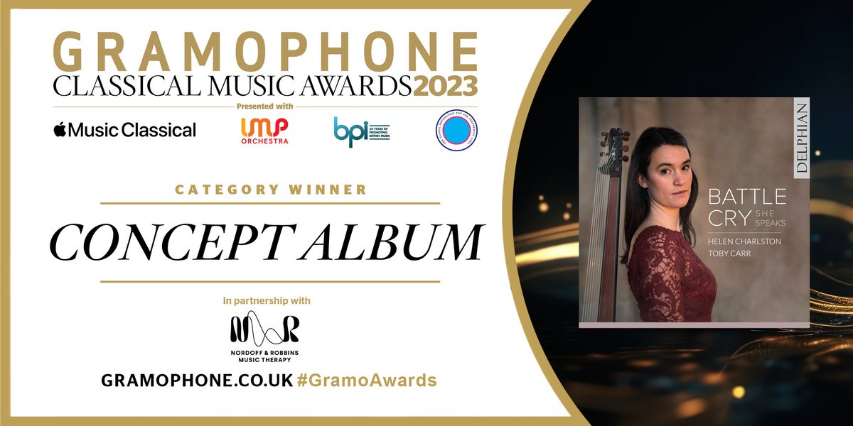 The 2023 Concept Album Award, presented in partnership with <a href="/nordoffrobbins/">Nordoff and Robbins</a>, goes to mezzo Helen Charlston and theorbo-player Toby Carr for ‘Battle Cry: She Speaks’ on Delphian <a href="/helencharlston/">Helen Charlston</a> <a href="/toby_carr/">Toby Carr</a> <a href="/delphianrecords/">DELPHIAN</a> #GramoAwards gramophone.co.uk/awards