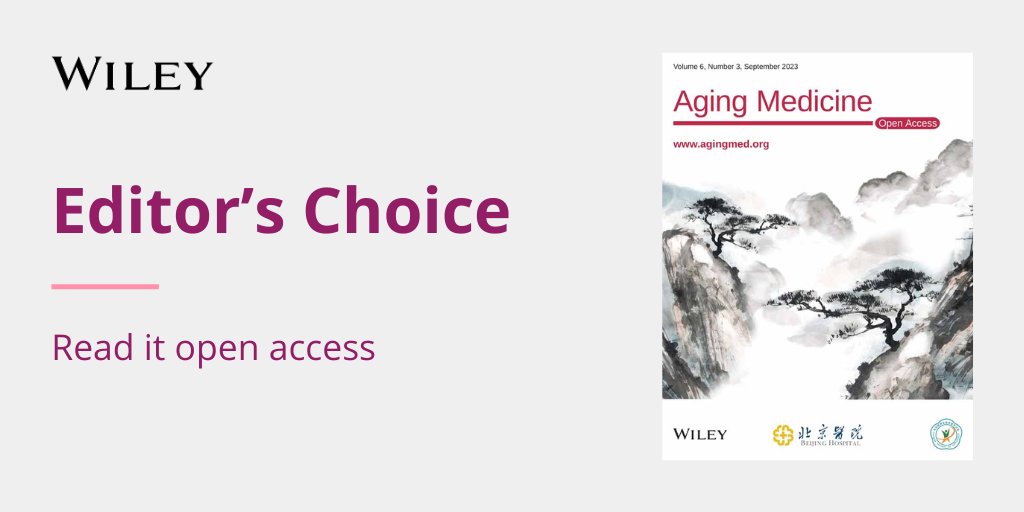 Read the latest Editor's Choice paper from Aging Medicine. ✨

A critical review of reviews on physical activity interventions in older adults with a cognitive impairment.

Available here: ow.ly/w6k450PT5Jo
#dementia #OpenAccess