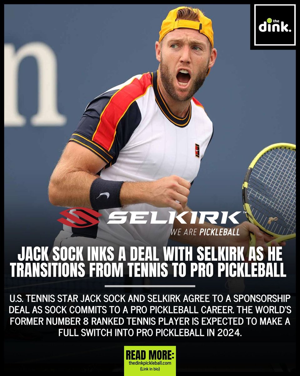 @JackSock92 + @SelkirkSport = 🏆🏆🏆 Read more here 👉 thedinkpickleball.com/ex-tennis-star…