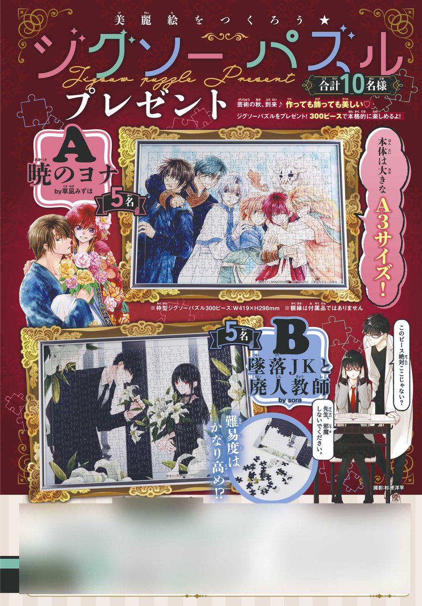 花とゆめ 21号好評発売中！】 口絵 「美麗絵をつくろう