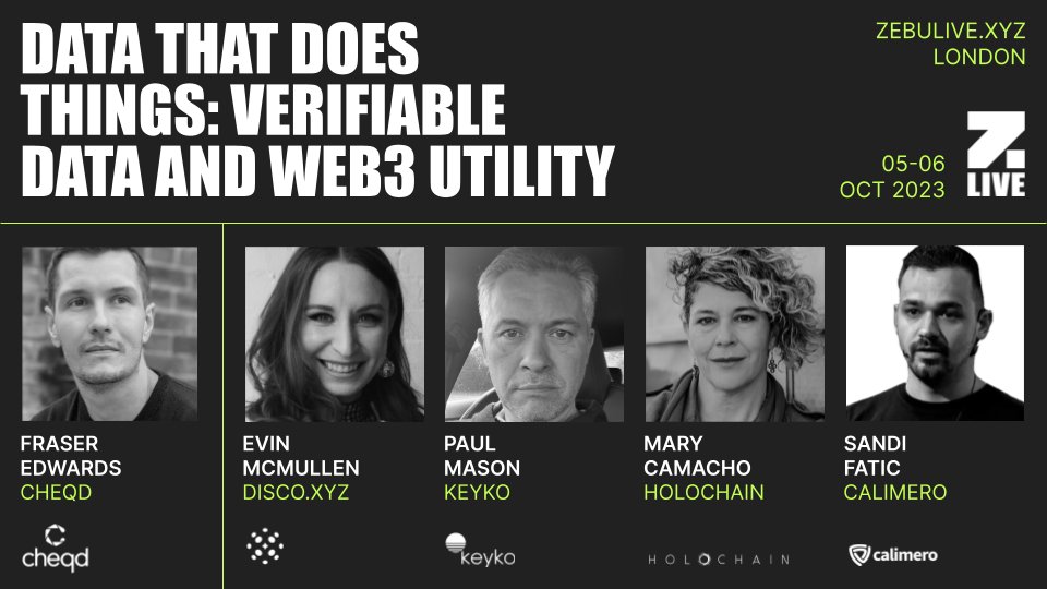 Catch me at @Zebu_live tomorrow, Oct 5, leading a panel discussion on 'Data that Does Things: Verifiable Data and Web3 Utility.' I’ll talk about Holochain as local-state with validated global visibility. #Web3 #Web3community #P2P