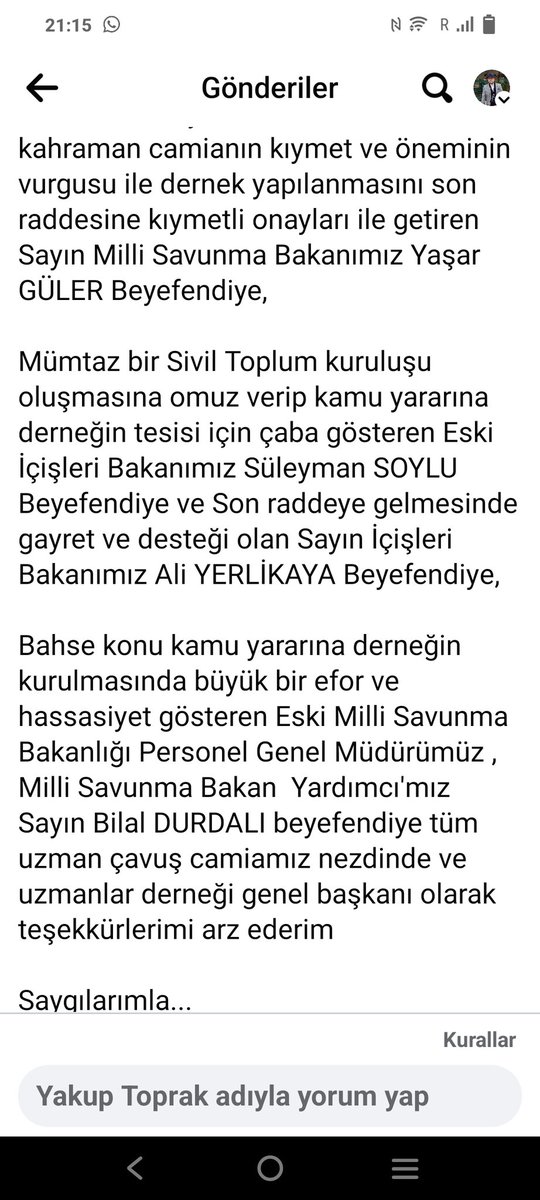 _Yakup TOPRAK_🇹🇷 (@_toprak_1) on Twitter photo KAMU YARARINA DERNEK TEŞEKKÜR DUYURUMUZ.04 EKİM 2023
<a href="/tcbestepe/">T.C. Cumhurbaşkanlığı</a>
<a href="/tcsavunma/">T.C. Millî Savunma Bakanlığı</a>
<a href="/TC_icisleri/">T.C. İçişleri Bakanlığı</a>
<a href="/icisleriSTi/">Sivil Toplumla İlişkiler Genel Müdürlüğü</a>
<a href="/DenizinMeskeni/">Denizin Meskeni</a>
<a href="/yigit_um/">Av. Yiğit Tümer</a>
<a href="/Mesut64535563/">Mesut</a>
<a href="/tecrubelitankci/">Ayhan BAYIRLI Em.Asb.Gazeteci /Yazar</a> KAMU YARARINA DERNEK TEŞEKKÜR DUYURUMUZ.04 EKİM 2023
<a href="/tcbestepe/">T.C. Cumhurbaşkanlığı</a>
<a href="/tcsavunma/">T.C. Millî Savunma Bakanlığı</a>
<a href="/TC_icisleri/">T.C. İçişleri Bakanlığı</a>
<a href="/icisleriSTi/">Sivil Toplumla İlişkiler Genel Müdürlüğü</a>
<a href="/DenizinMeskeni/">Denizin Meskeni</a>
<a href="/yigit_um/">Av. Yiğit Tümer</a>
<a href="/Mesut64535563/">Mesut</a>
<a href="/tecrubelitankci/">Ayhan BAYIRLI Em.Asb.Gazeteci /Yazar</a>